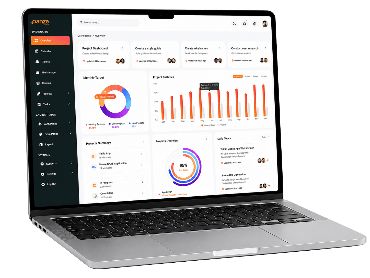 Apela One website and dashboard mockup on a laptop